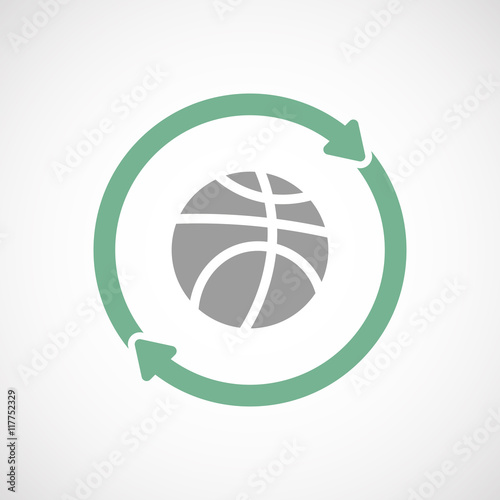 Isolated reuse icon with  a basketball ball