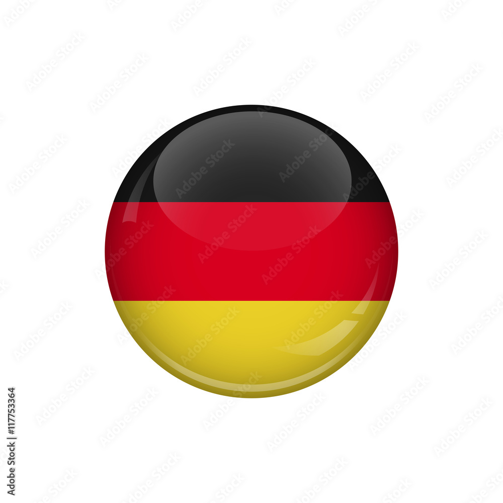 Flag of Germany. A round button with a glare. Round Flag emblem. Flag of Germany. A round button with a glare. Round Flag emblem.