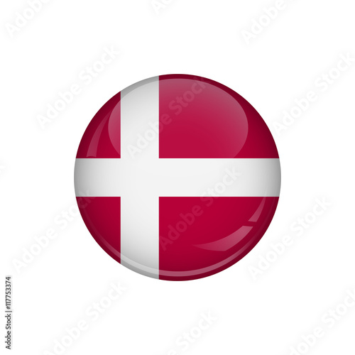 Flag of Denmark. A round button with a glare. Round Flag emblem. Free Download Flag of Denmark. A round button with a glare. Round Flag emblem. - GFXLoad