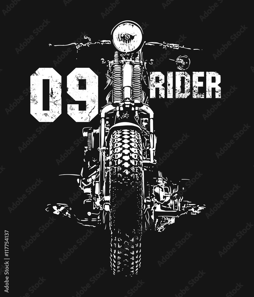 Obraz premium Vintage motocykl ręcznie rysowane wektor