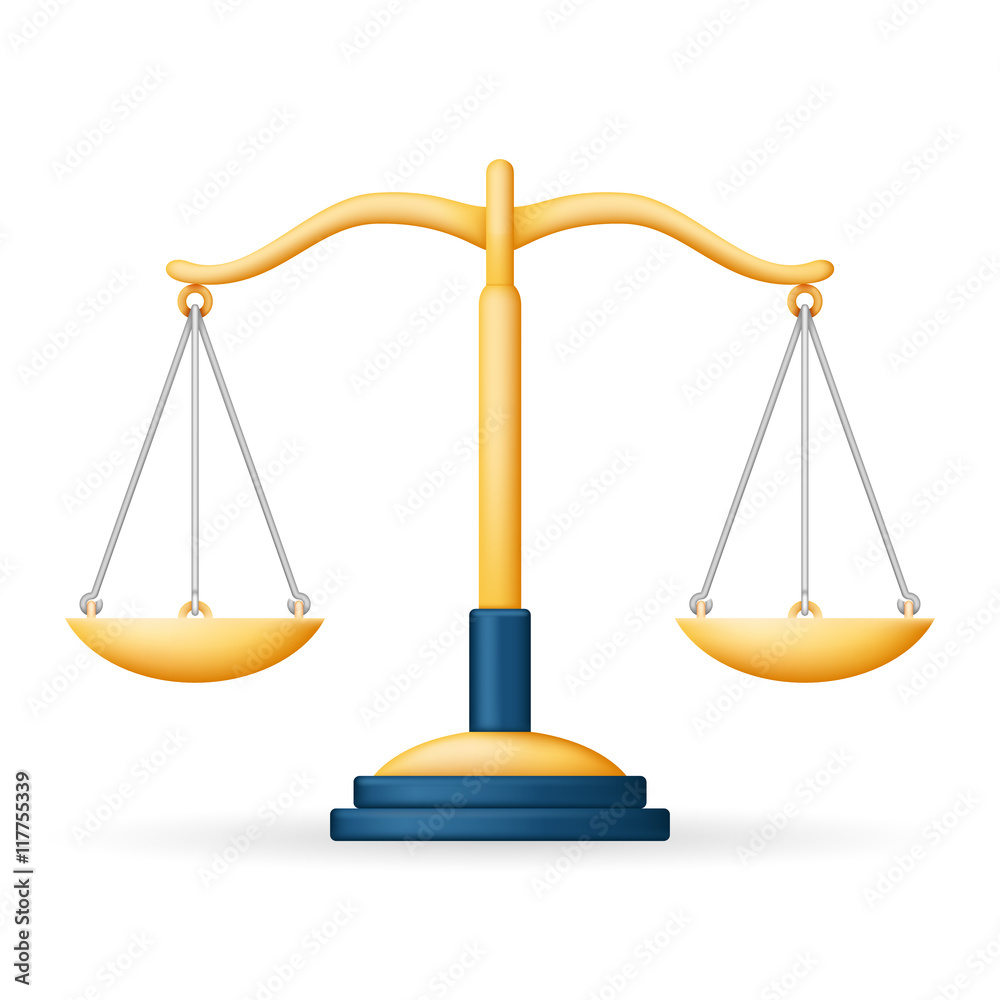 Vecteur Stock Realistic Justice Scales Law Balance Symbol Isolated Icon 3d  Design Vector Illustration | Adobe Stock