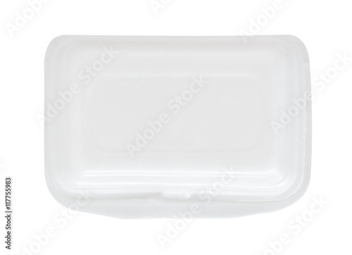 Styrofoam box / Styrofoam box on white background. Food container.