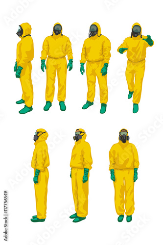 biohazard set on white