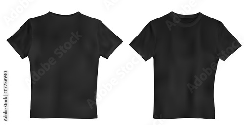 Vector illustration of black men T-shirt isolated on a light background