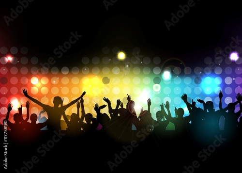 Club party with dancing people