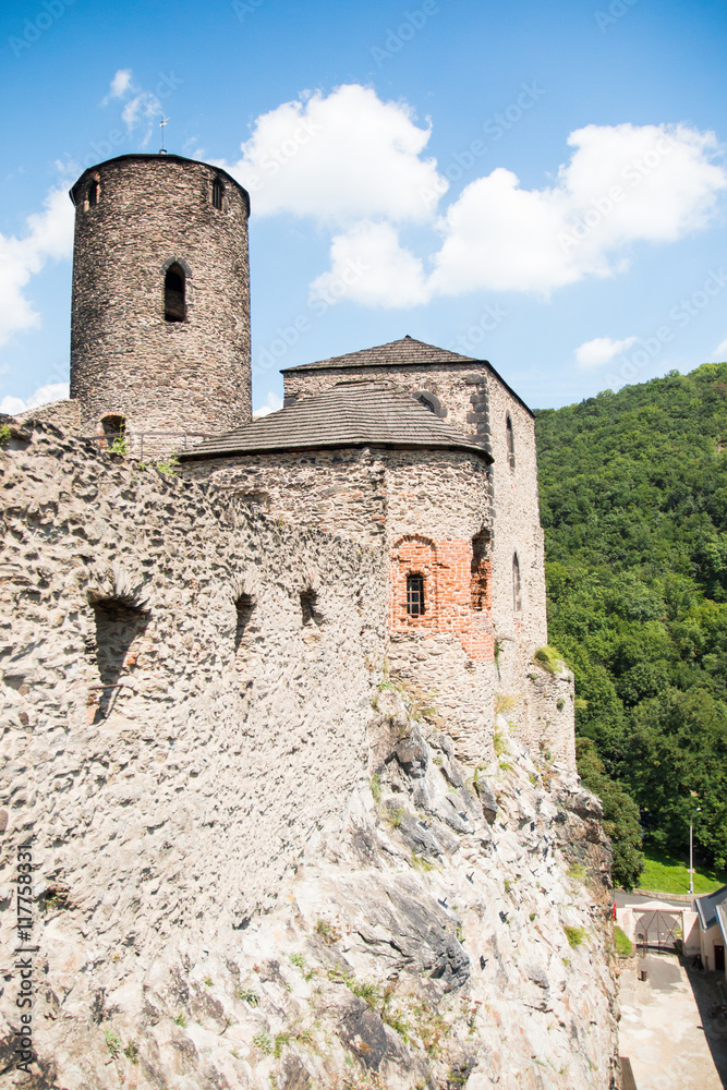 Fototapeta premium Castle Strekov in valley of river Elbe
