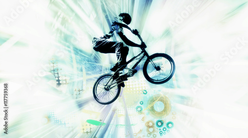Quadro su tela Extreme sport, bmx rider.