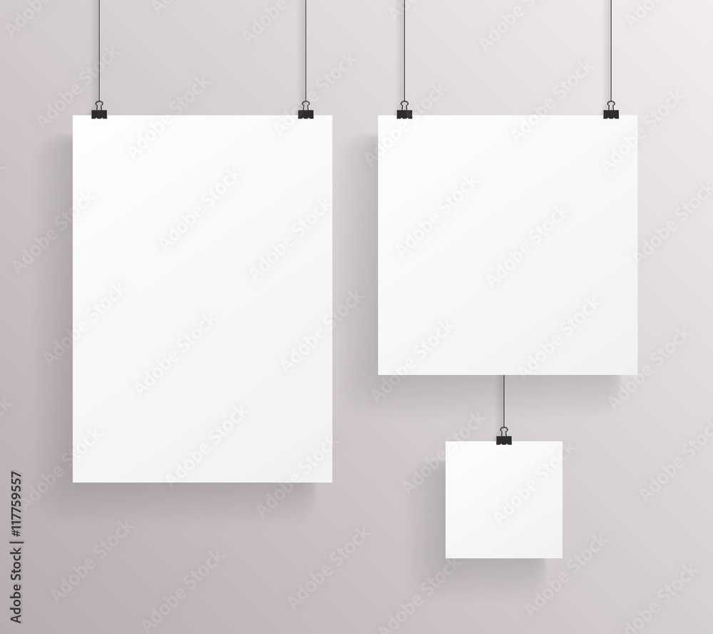 A4 Square Paper Big Little Realistic Poster Icon Set Template Transperent Background Mock Up Design Vector Illustration A4 Square Paper Big Little Realistic Poster Icon Set Template Transperent Background Mock Up Design Vector Illustration