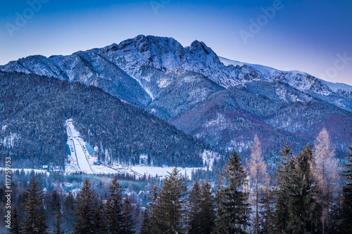 View of the winter ski jump...