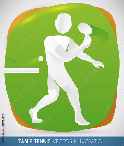Table Tennis Player doing a Serve, Vector Illustration