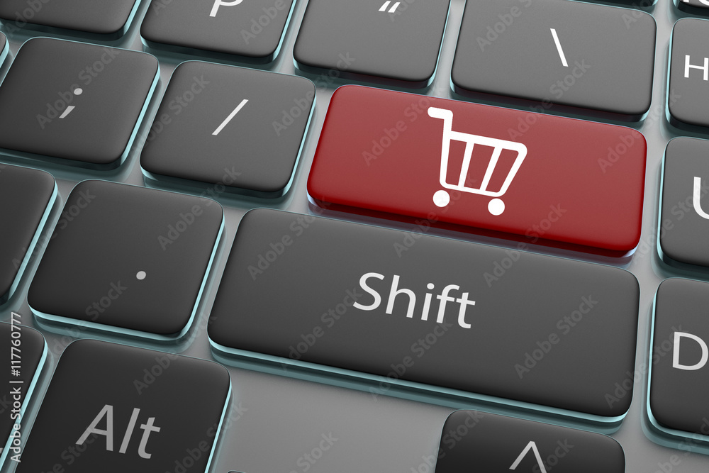 3d illustration buying a button on your keyboard 3d illustration buying a button on your keyboard