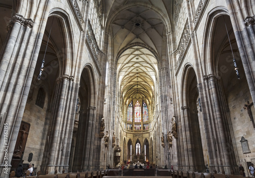  Interior of the St. Vitus Cathedral, Prague, Czech Republic