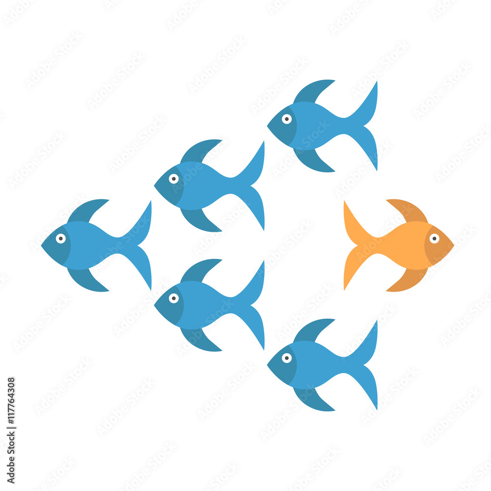 Goldfish taking different way Goldfish taking different way