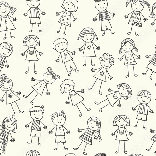 Seamless pattern with kids