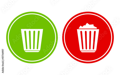 Empty and full recycle bin