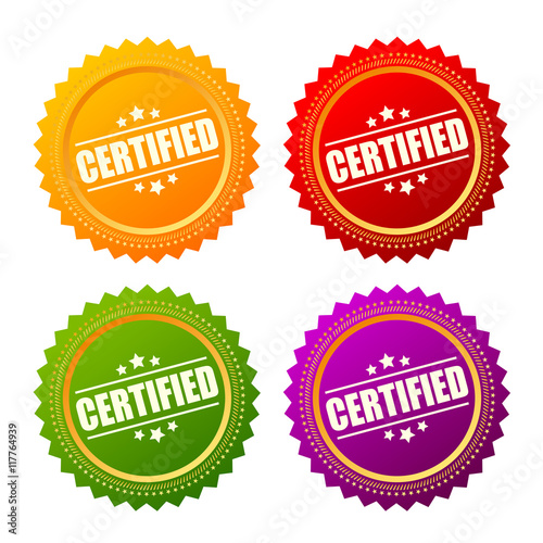 Certified star icons set