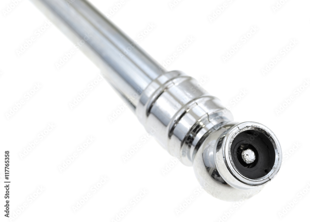 Close view of the end of a tire gauge Close view of the end of a tire gauge