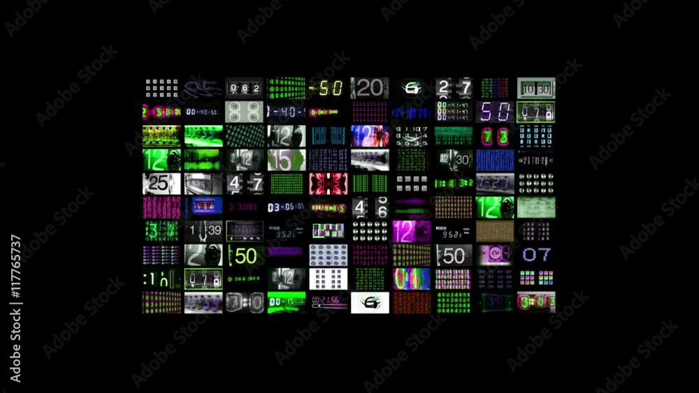 Screens displaying numbers time and data