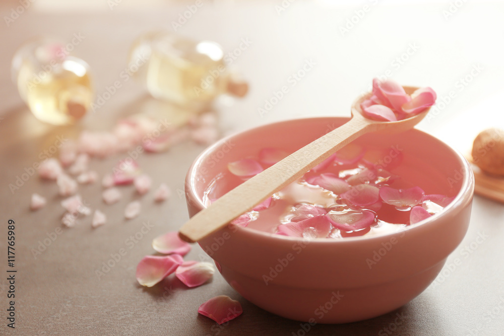 Petals in bowl, closeup Petals in bowl, closeup