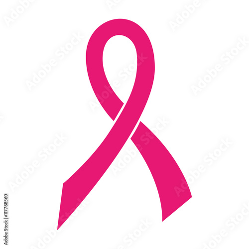 pink ribbon breast cancer symbol icon