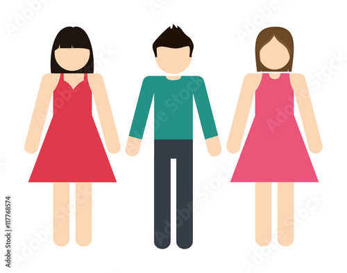 Avatar of young people design represented by girls and boy icon. Colorfull and Isolated illustration. 