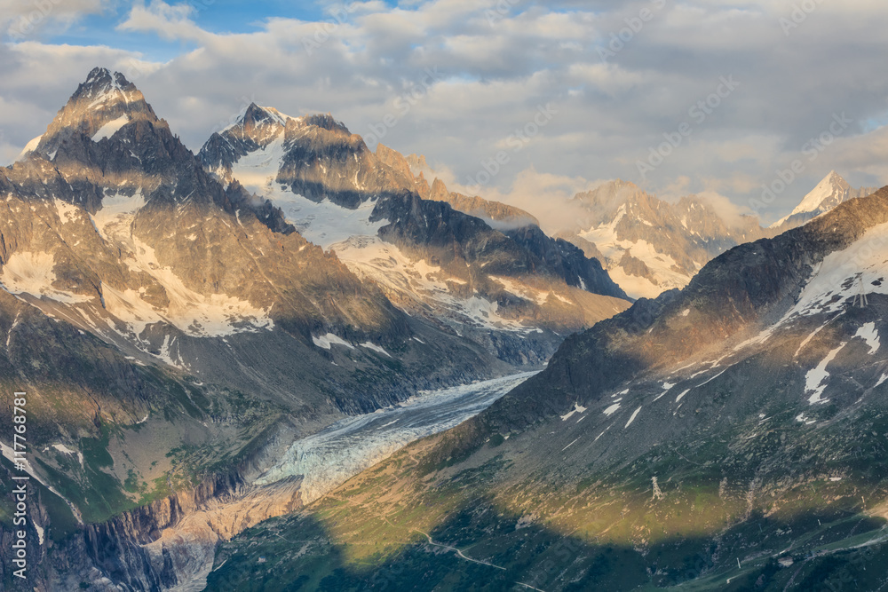 Argentiere Glacier view, Mont Blanc Massif, France