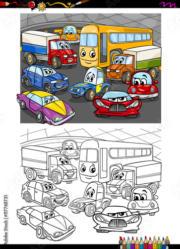 cars group coloring book