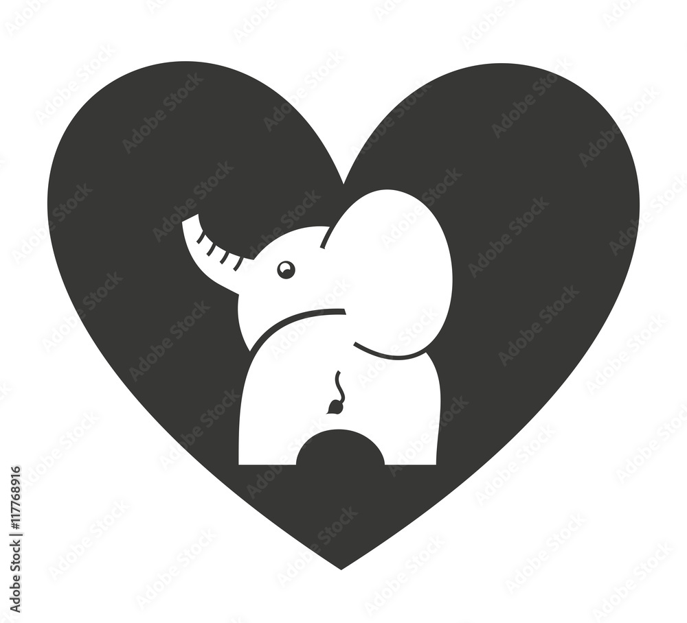 Fototapeta premium heart love pet mascot isolated icon