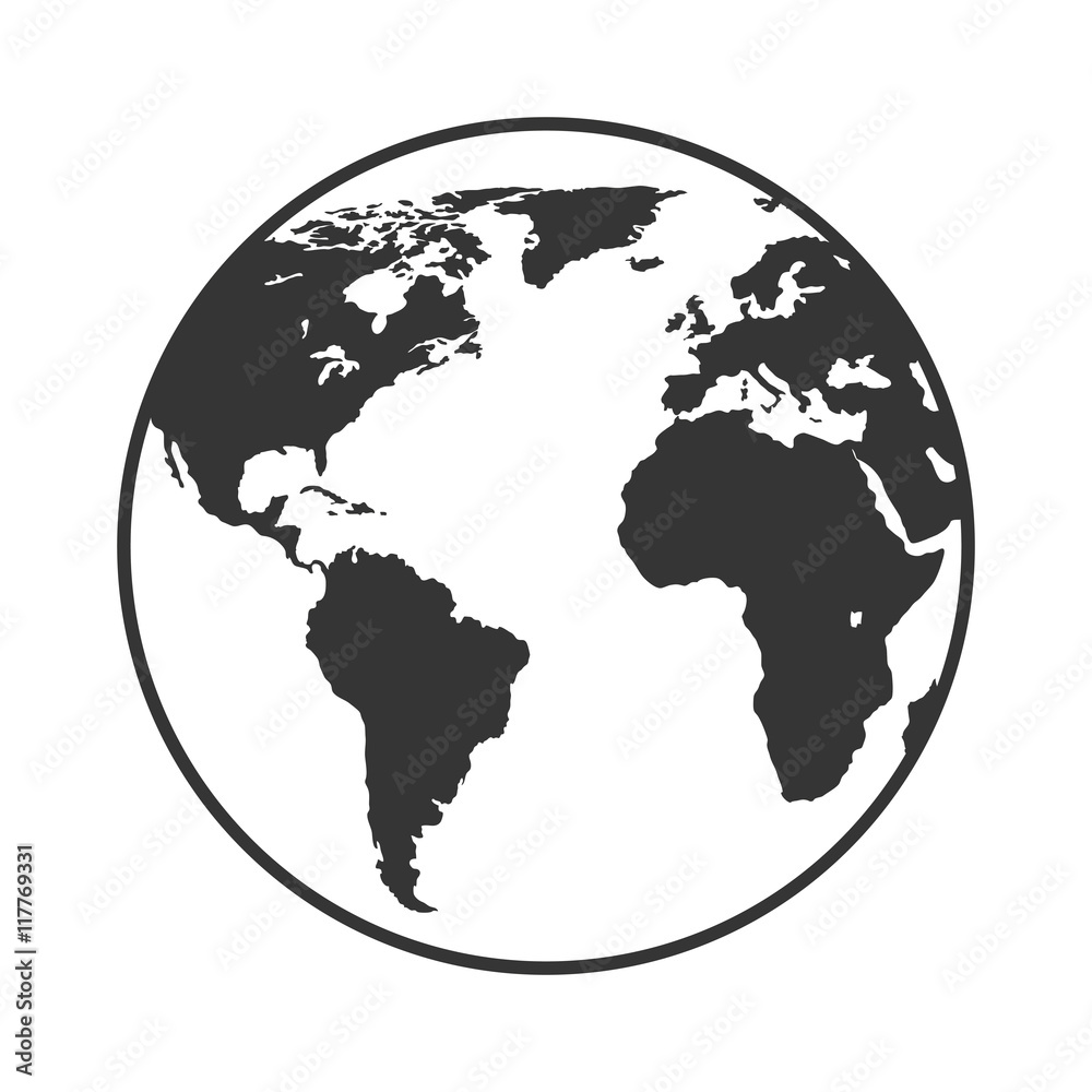 earth planet world icon vector illustration