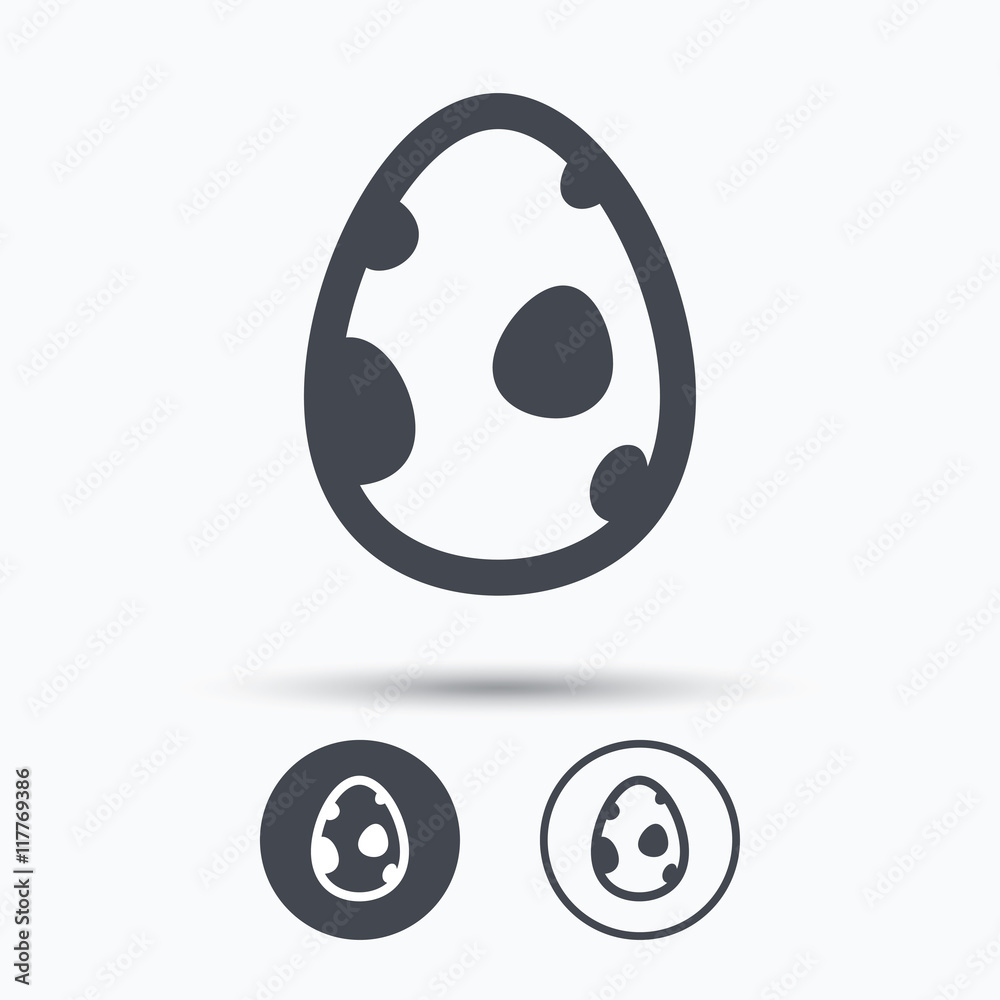 Fototapeta premium Dinosaur egg icon. Birth symbol sign.