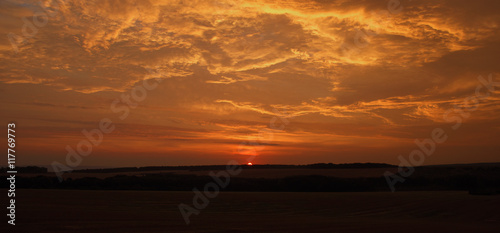 Red orange sunrise in Palava area © luzkovyvagon.cz