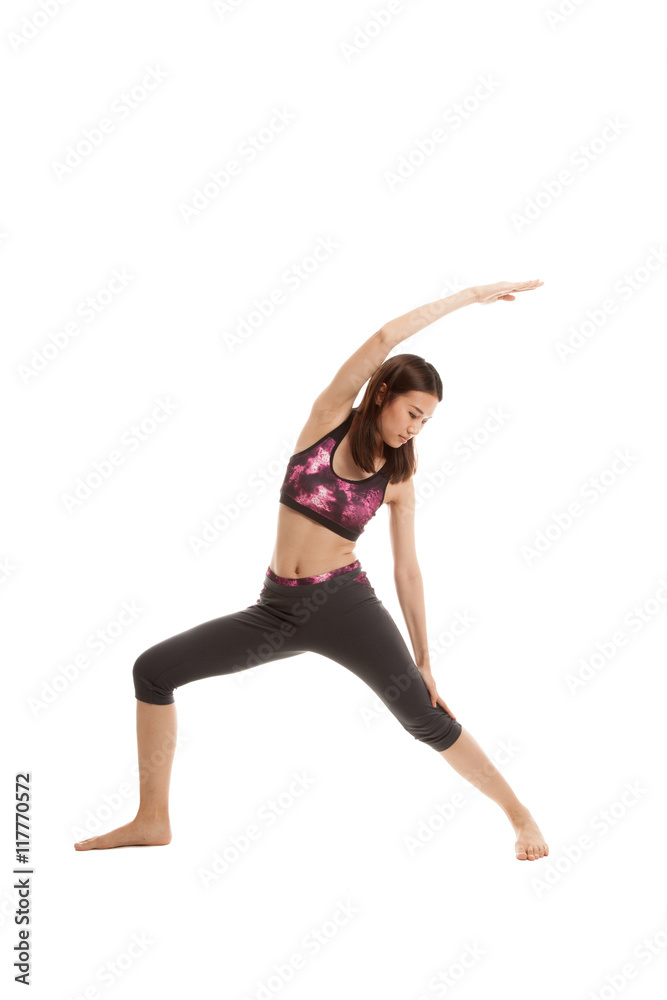 Beautiful Asian healthy girl do yoga pose.