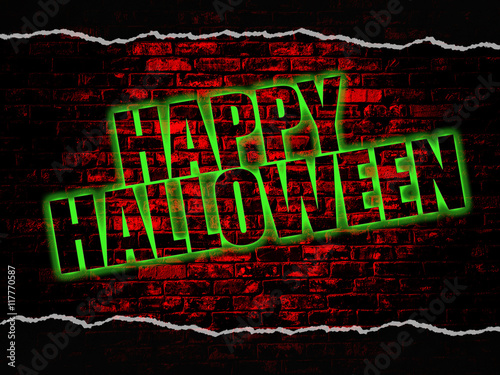 Happy Halloween word on old...