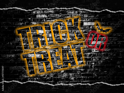 Trick or Treat word on old ...