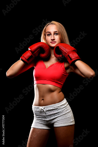 Woman boxer training © muro