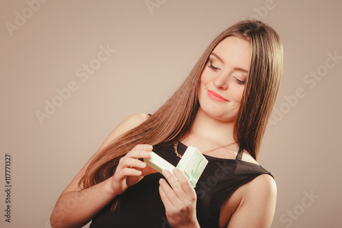 Beauty woman with present photo