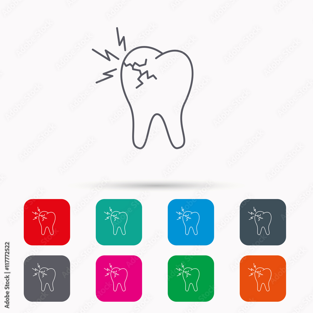 Toothache icon. Dental healthcare sign. Toothache icon. Dental healthcare sign.