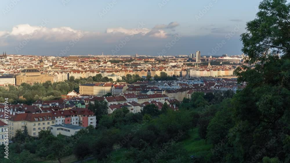 Historical center of Prague, Czech Republic. Time lapse with city roofs and moving sunlight. Historical center of Prague, Czech Republic. Time lapse with city roofs and moving sunlight.