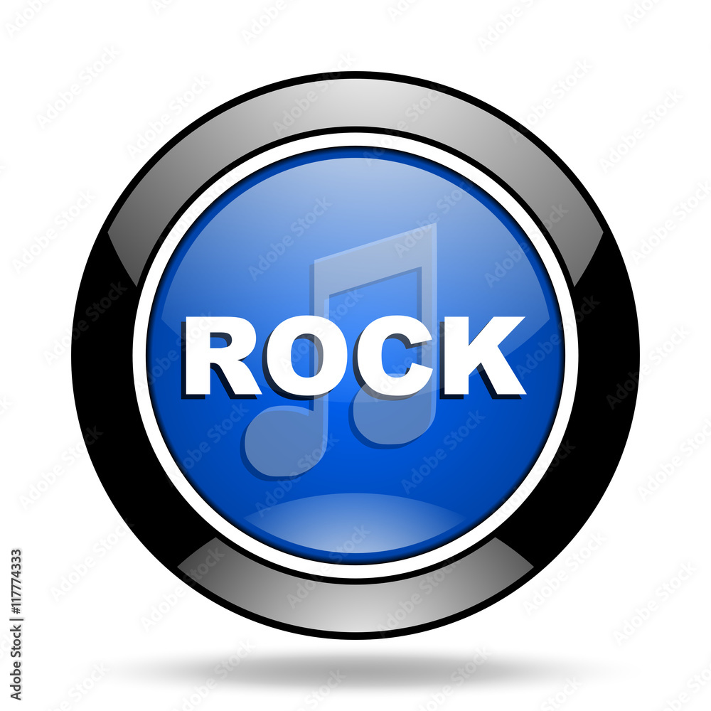 rock music blue glossy icon