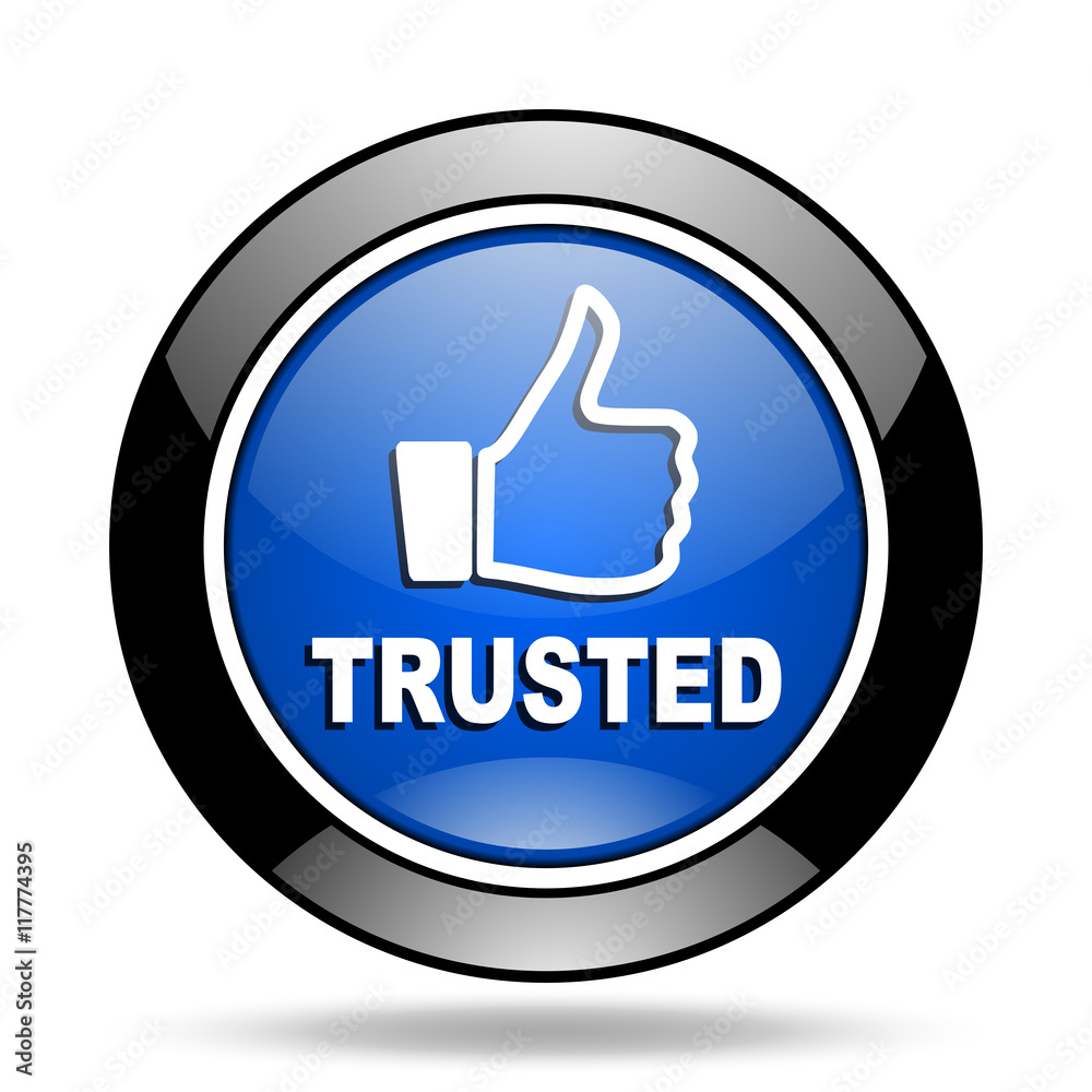 trusted blue glossy icon trusted blue glossy icon