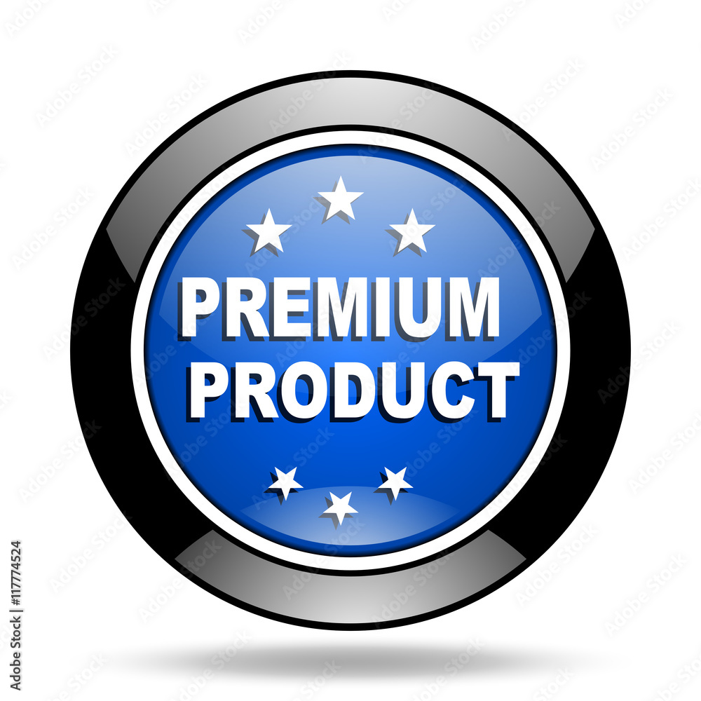 premium product blue glossy icon