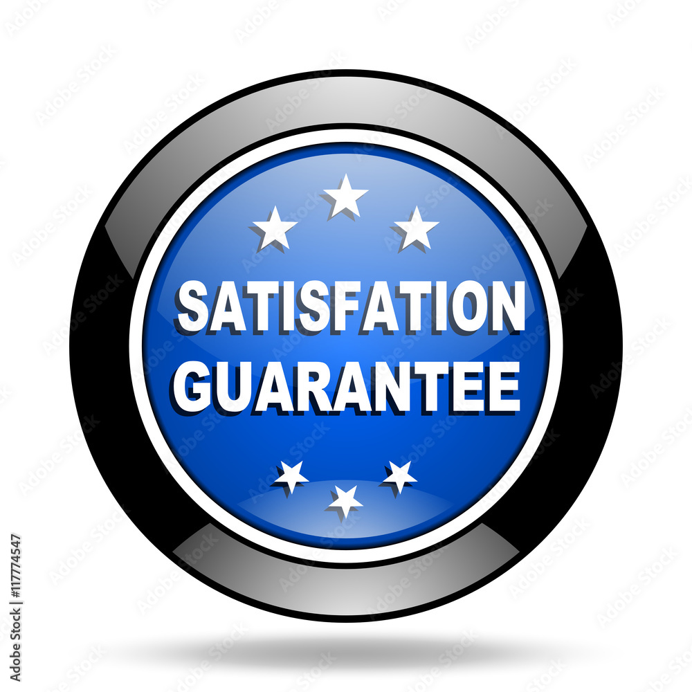 satisfaction guarantee blue glossy icon satisfaction guarantee blue glossy icon