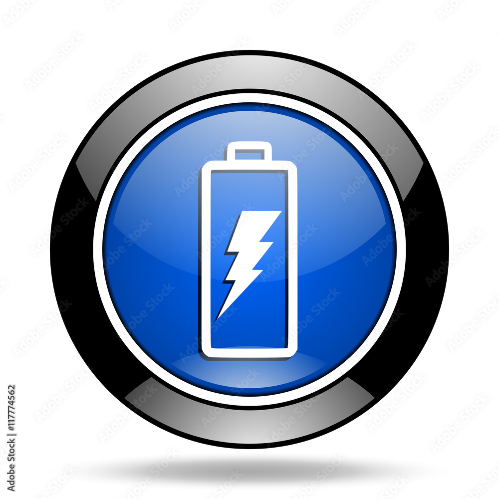 battery blue glossy icon battery blue glossy icon