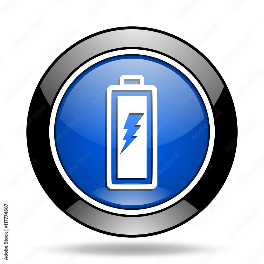 battery blue glossy icon battery blue glossy icon
