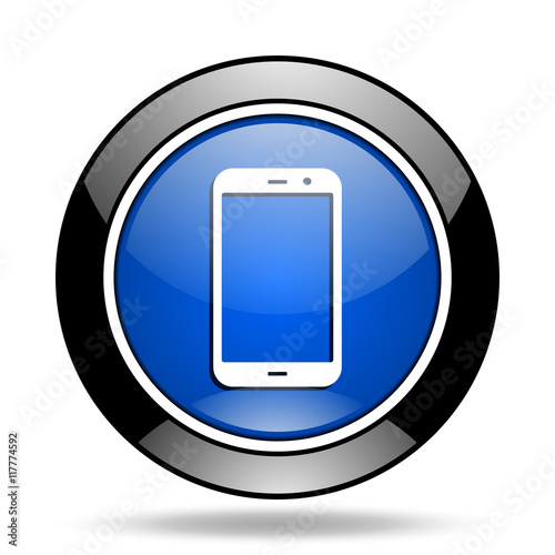 smartphone blue glossy icon