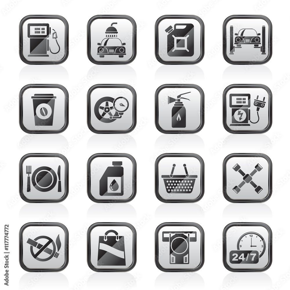 Gas Station Services Icons - vector icon set Gas Station Services Icons - vector icon set