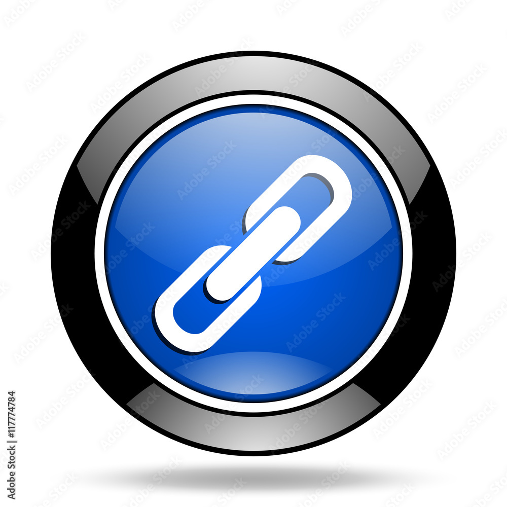 link blue glossy icon
