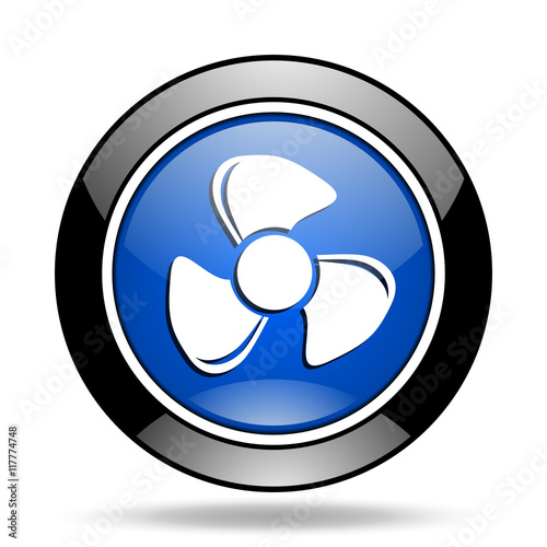 fan blue glossy icon