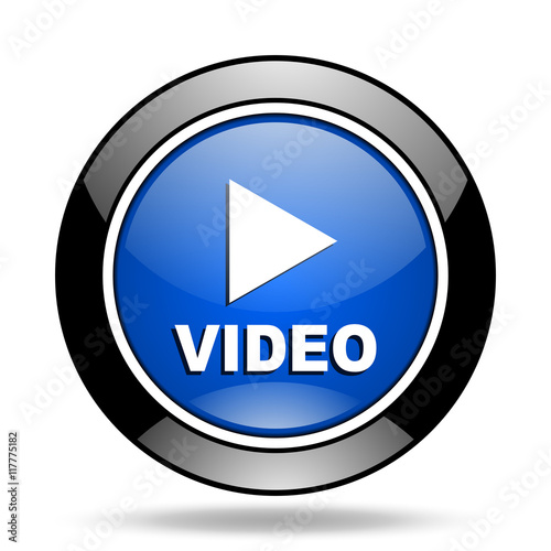 video blue glossy icon