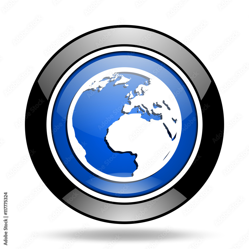 earth blue glossy icon earth blue glossy icon